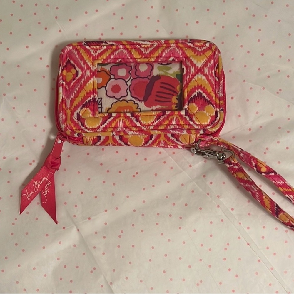 Vera Bradley Vibrant Pink and Yellow Patterned Women's Wallet NWOT - Picture 3 of 7